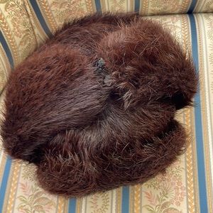 Natural fur ondatra winter hat. Vintage But never was used